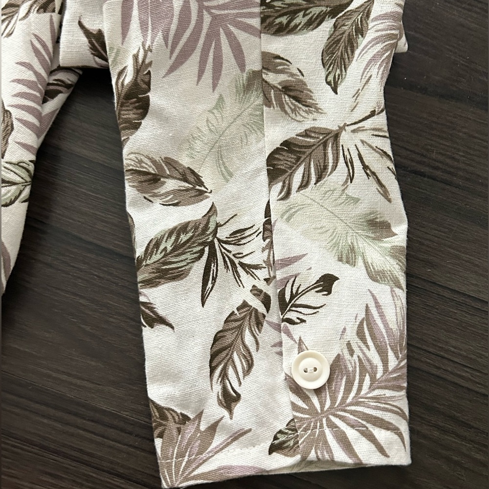 Solitaire Tropical Leaf Pattern Jacket Cotton - image 5